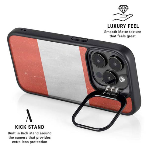 Distressed Austria Flag iPhone 16 Pro Kickstand Case
